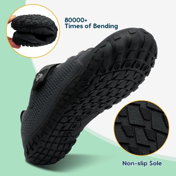 👑Boys Dark Gray Lightweight Hiking Sneakers Anti-Slip Comfortable Sport Shoes